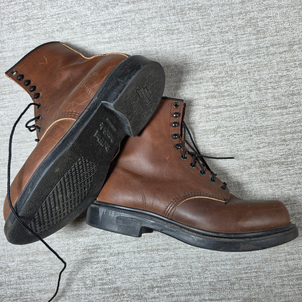Red Wing SuperSole 953 Mens 9.5 E2 Brown Leather Lace Up Work Boots Made in USA
